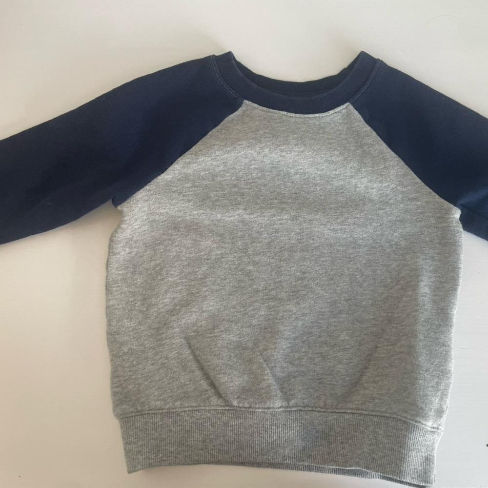 Boys grey and blue sweater shirt